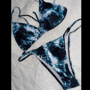 ZAFUL Teal Tie Dye Bikini